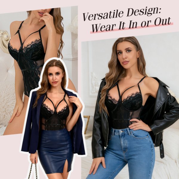 Snap Crotch Lace Bodysuit