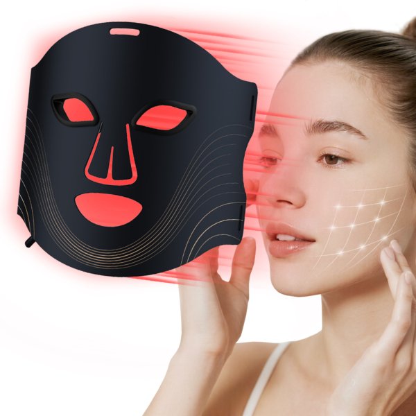 Red Light Therapy for Face,Infrared Face Mask Light Therapy with 850nm Near Infrared, 4 Mode LED Facial Skin Care Mask